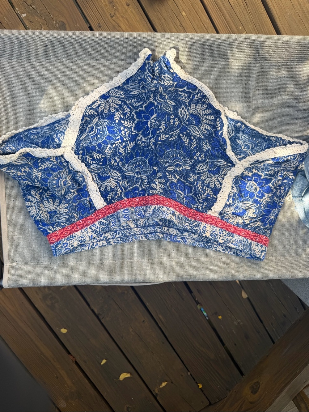 Blue floral romper shorts PACSUN LA Hearts